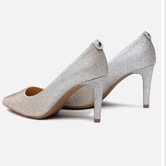MICHAEL KORS DOROTHY SILVER GOLD ombre DEGRADÉ GLITTER flex pump heels size 10 - Picture 2 of 14